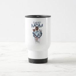Personalisiertes Super-Mama-Geschenk mit Sohn und  Reisebecher