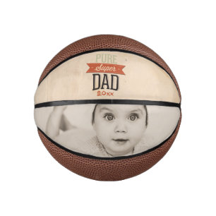 Personalisiertes Super Vater Fathers Day Foto Gesc Mini Basketball