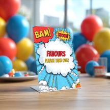 Personalisiertes Superhelden-Partygeschenk-Podiums