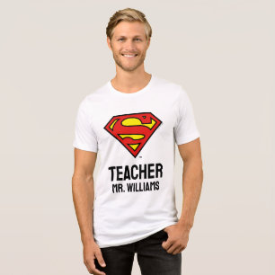 Personalisiertes Superman-Logo Tri-Blend Shirt