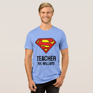 Personalisiertes Superman-Logo Tri-Blend Shirt