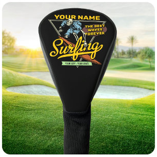 Personalisiertes Surfen Skelett Reitet Wellen Surf Golf Headcover
