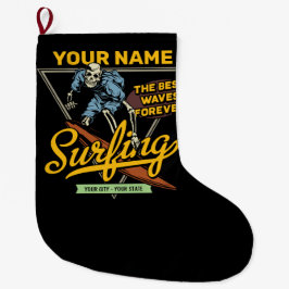 Personalisiertes Surfen Skelettreiten Wellenreiten Großer Weihnachtsstrumpf