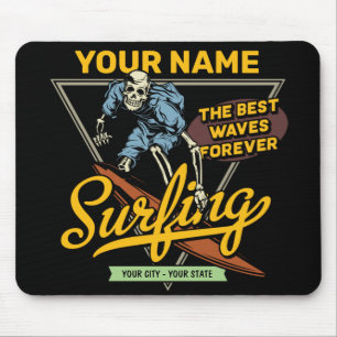 Personalisiertes Surfen Skelettreiten Wellenreiten Mousepad