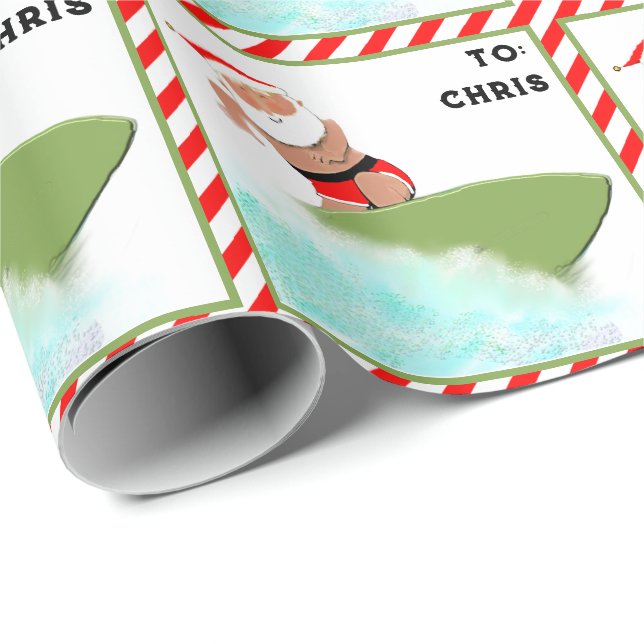 Personalisiertes Surfgeschenk Geschenkpapier (Rolleneckpunkt)