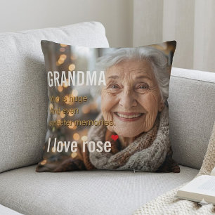 Personalisiertes "Süßere Erinnerungen" Oma-Foto Kissen