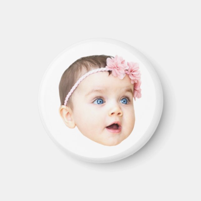 Personalisiertes süßes Baby-Gesichtsfoto Magnet (Vorne)