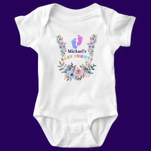 Personalisiertes süßes Baby-Shower-Blumenmuster Baby Strampler