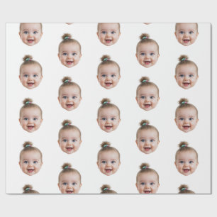 Personalisiertes süßes Babygesicht-Foto Mama Papa Geschenkpapier
