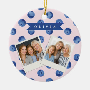 Personalisiertes Süßes Blaubeer-Aquarell-Geschenk  Keramik Ornament