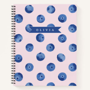 Personalisiertes Süßes Blaubeer-Aquarell-Geschenk  Notizbuch