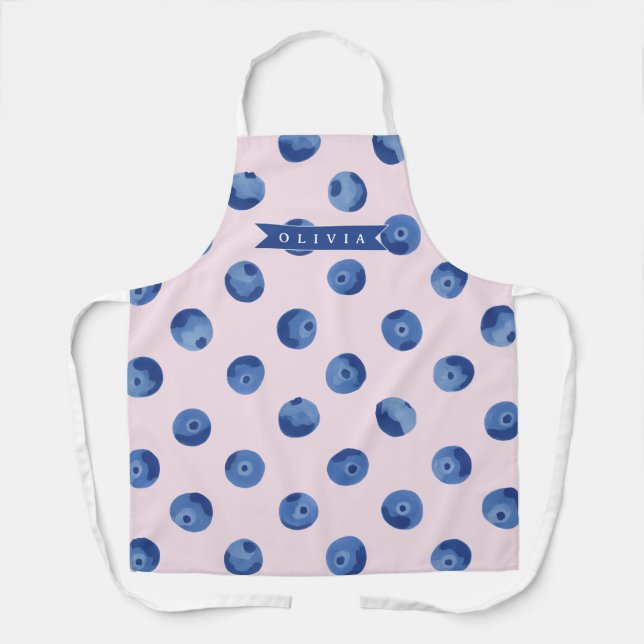 Personalisiertes Süßes Blaubeer-Aquarell-Geschenk  Schürze (Vorderseite)