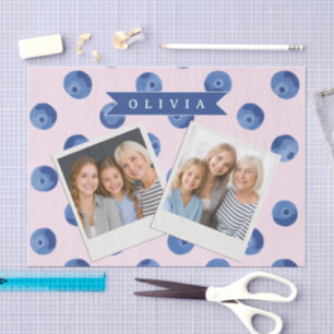 Personalisiertes Süßes Blaubeer-Aquarell-Geschenk Seidenpapier