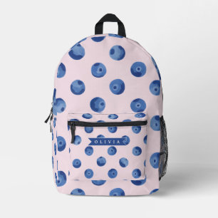 Personalisiertes Süßes Blaubeer-Wasserfarben-Gesch Bedruckter Rucksack