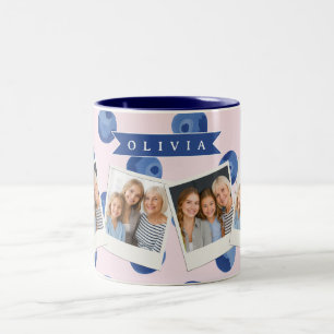 Personalisiertes Süßes Blaubeer-Wasserfarben-Gesch Zweifarbige Tasse