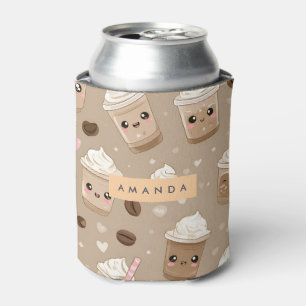 Personalisiertes Süßes Cappuccino-Muster Dosenkühler