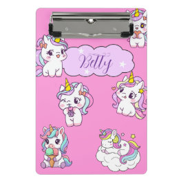Personalisiertes süßes Einhorn Mini Klemmbrett