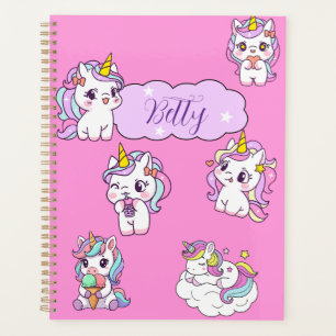Personalisiertes süßes Einhorn Planer