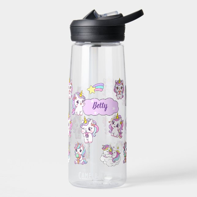 Personalisiertes süßes Einhorn Trinkflasche (Links)