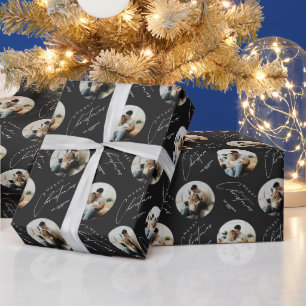 Personalisiertes süßes elegantes Kreis-Foto-Weihna Geschenkpapier