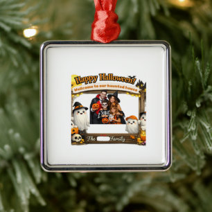 Personalisiertes süßes Geisterfamilien-Halloween-F Ornament Aus Metall
