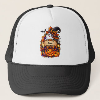 Personalisiertes süßes Halloween-Geist-Foto-Shirt Truckerkappe