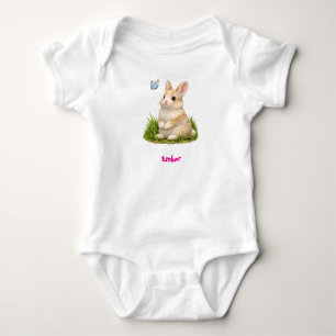 Personalisiertes süßes Häschen-Kaninchen-Baby-Body Baby Strampler