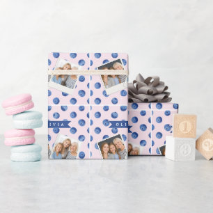 Personalisiertes Süßes Heidelbeer-Wasserfarben-Ges Geschenkpapier