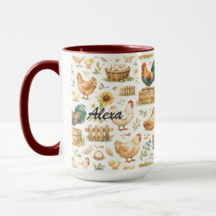 Personalisiertes süßes Huhn Farmtier Tasse