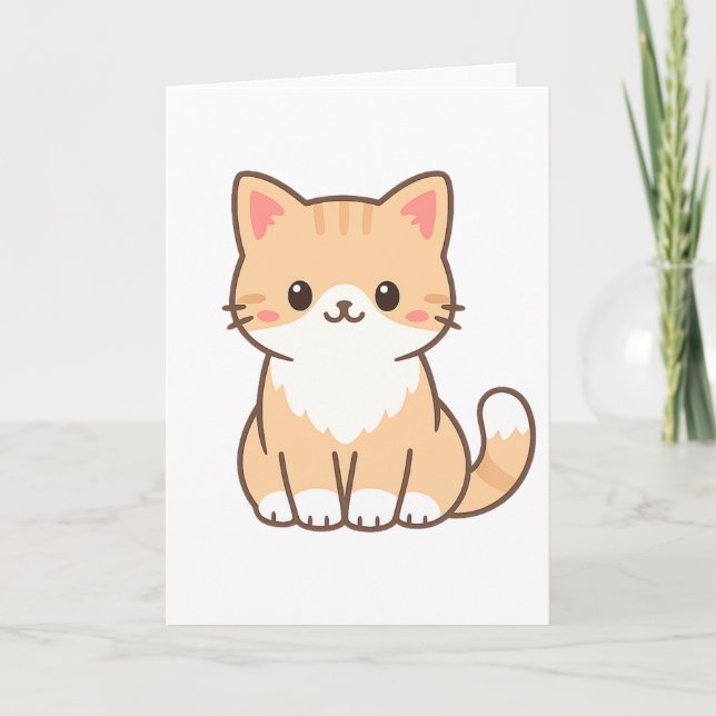 Personalisiertes süßes Katzen-Geschenk – Benutzerd Karte (Vorderseite)
