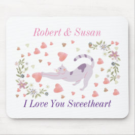 Personalisiertes süßes Katzen-Valentinsgeschenk fü Mousepad