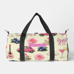 Personalisiertes Süßes Koketten Rosa Cocktailband Duffle Bag