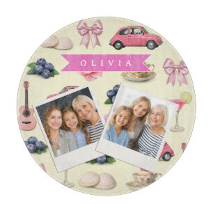 Personalisiertes Süßes Koketten-Rosa-Kocktailband Schneidebrett