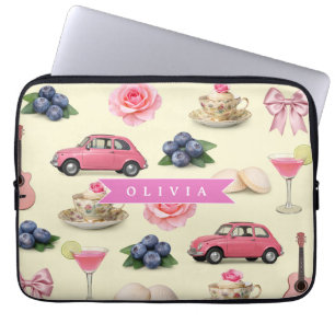 Personalisiertes Süßes Koketten-Rosa-Koktasselband Laptopschutzhülle