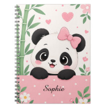 Personalisiertes süßes Mädchen Name Panda Notizbuc