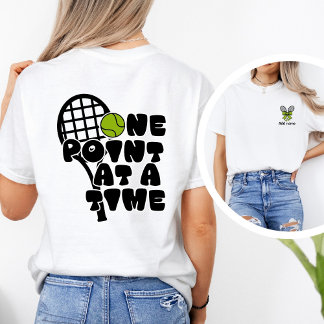 Personalisiertes süßes Mädchen-Tennis mit Schleife T-Shirt