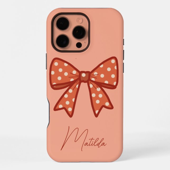 Personalisiertes süßes, mädchenhaftes Gingham-Schl iPhone Hülle (Rückseite)