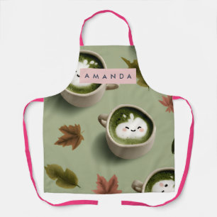 Personalisiertes Süßes Matcha-Latte-Muster Schürze