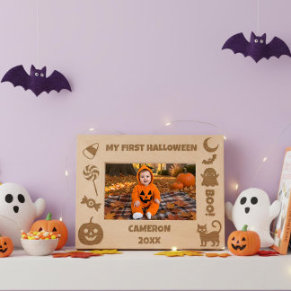 Personalisiertes Süßes Mein erstes Halloween  Geätzte Rahmen