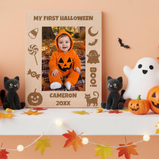 Personalisiertes Süßes Mein Erstes Halloween  Geätzte Rahmen