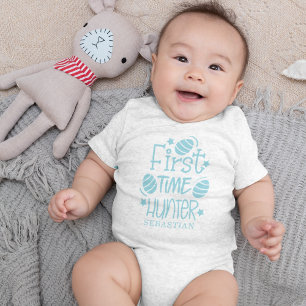 Personalisiertes süßes Ostern Erster-Ei-Jäger-Outf Baby Strampler