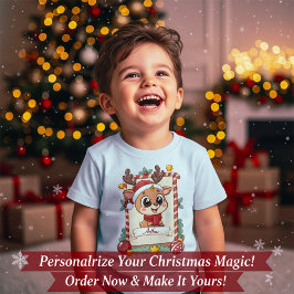 Personalisiertes süßes Rentiere-Weihnachts-T-Shirt