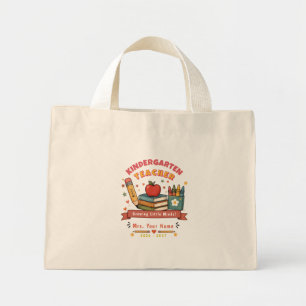 Personalisiertes süßes Retro-Kindergartenerzieher- Mini Stoffbeutel