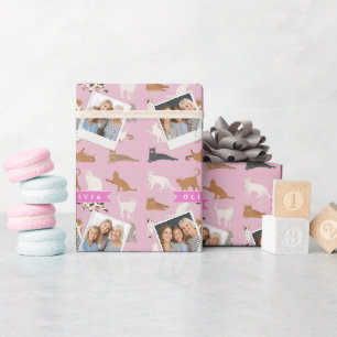 Personalisiertes süßes rosa Katzenmuster-Geschenk  Geschenkpapier