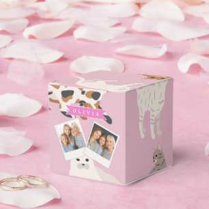 Personalisiertes süßes rosa Katzenmuster-Geschenk  Geschenkschachtel