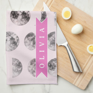 Personalisiertes süßes rosa Katzenmuster Geschenk  Geschirrtuch