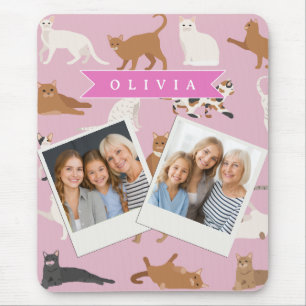 Personalisiertes süßes rosa Katzenmuster Geschenk  Mousepad