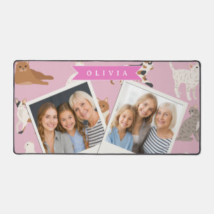 Personalisiertes süßes rosa Katzenmuster-Geschenk  Schreibtischunterlage