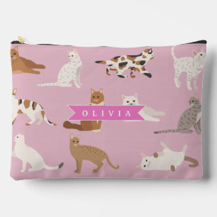 Personalisiertes süßes rosa Katzenmuster-Geschenk  Zubehörtasche