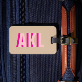 Personalisiertes Süßes Schatten-Monogramm Rosa Bei Gepäckanhänger